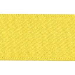 25mm x 20m Double Faced Poly Satin Ribbon Roll - Yellow