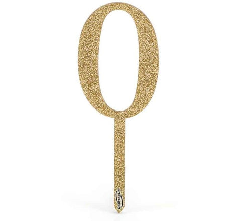 No.0 Acrylic Sparkling Fizz Gold cake topper