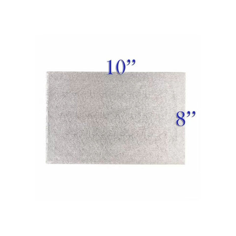 10 x 8 Rectangle Silver Hardboard - Pack of 10