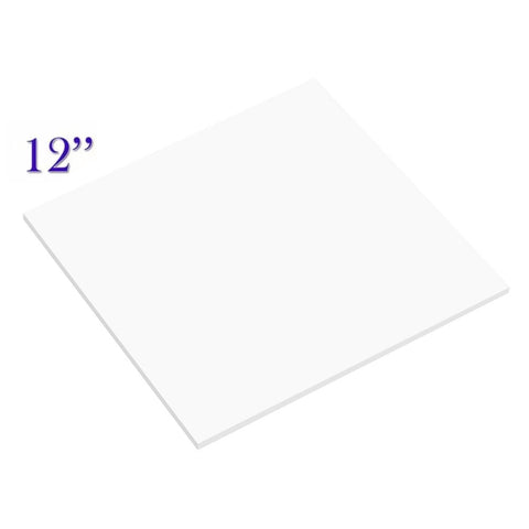 12" Square Masonite Boards - White 3MM  (Pack of 5)