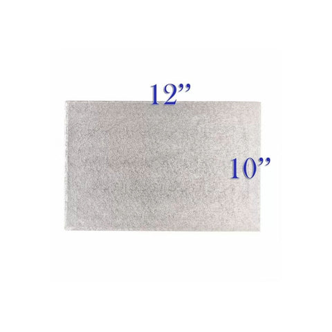 12 x 10 Rectangle Silver Hardboard - Pack of 10