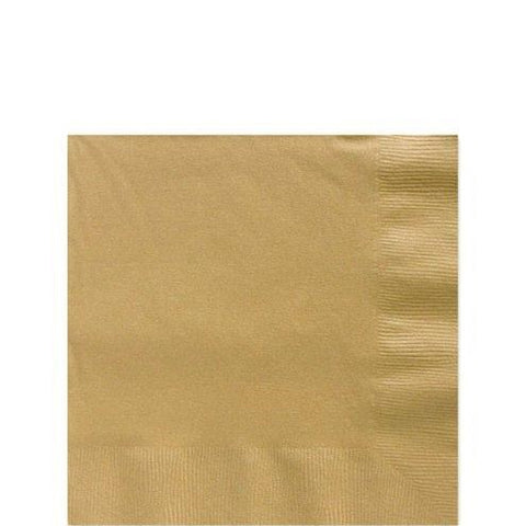 Gold Beverage Paper Napkins (Pack of 20) 25x25cm