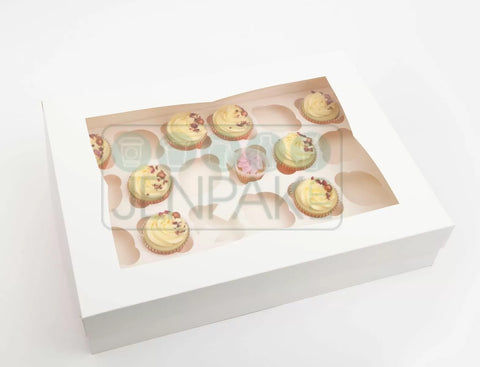 Mini Window White Cupcake Box Holds 24 - (Pack of 25)