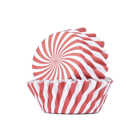 CUPCAKE CASES FOIL LINED - CHRISTMAS CANDY CANE PK/30