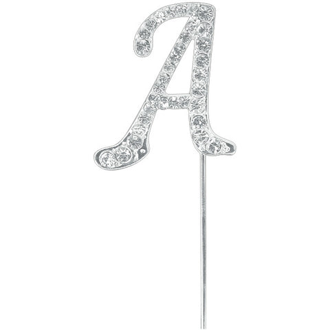Diamante Letter "A" on Stem Cake Topper - 4.5cm