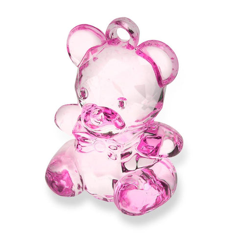 Acrylic Teddy Bear Pink H:4.5cm