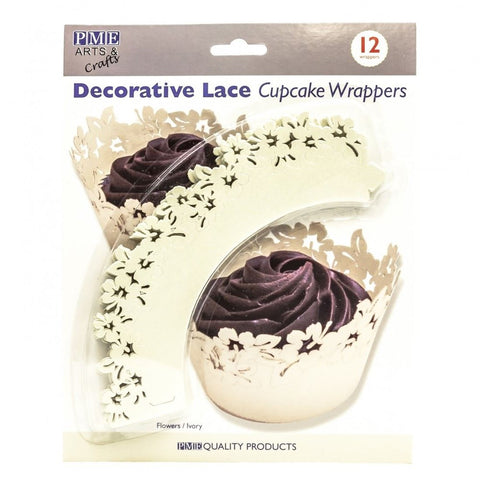 Flowers Cupcake Wrappers Ivory