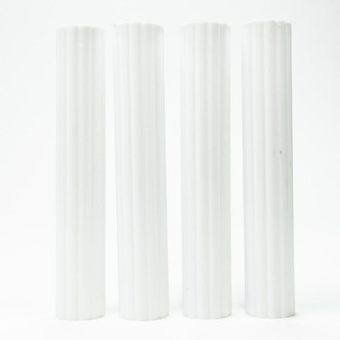 PME White Plastic Hollow Pillars - Pack of 4
