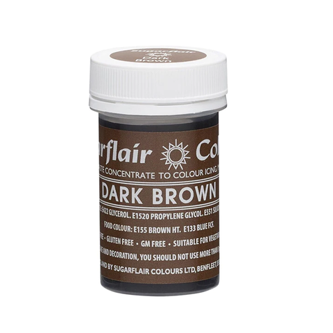 Sugarflair Spectral Paste Colour - Dark Brown 25g - SUGARSHACK