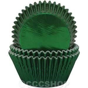 Green Deep Metallic Cupcake Cases - Pack of 36