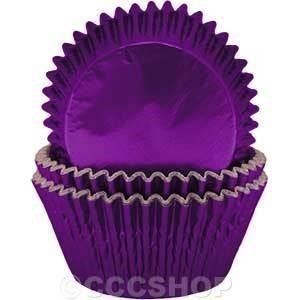 Purple Deep Metallic Cupcake Cases - Pack of 36
