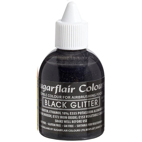 Sugarflair Airbrush Colour - Glitter Black 60ml