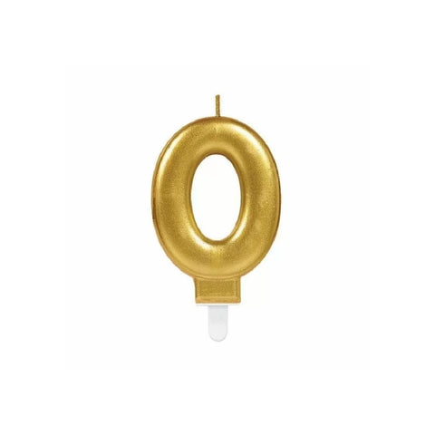 Gold 0 Birthday Candle