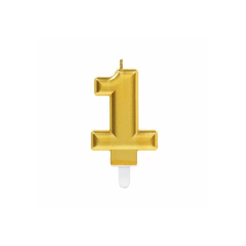 Gold 1 Birthday Candle