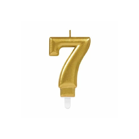 Gold 7 Birthday Candle