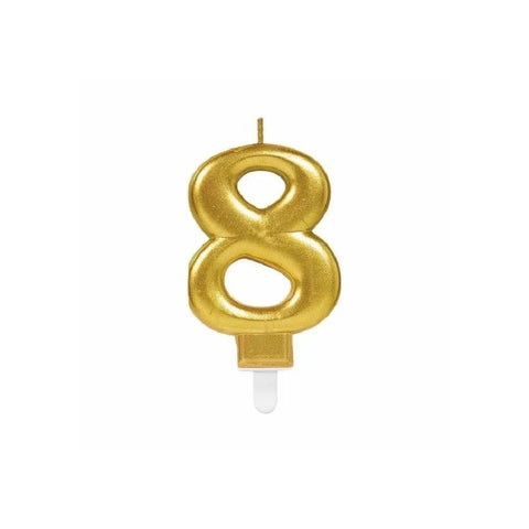 Gold 8 Birthday Candle