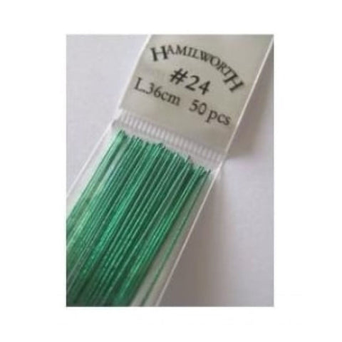 Flower Wire 24 Gauge - Metallic Light Green - Pack of 50 - Discontinued