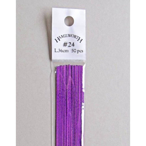 Flower Wire 24 Gauge - Metallic Violet - Pack of 50 - Discontinued