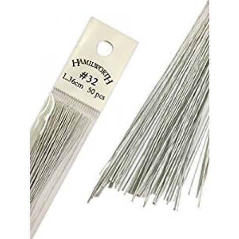 Flower Wire 22 Gauge - Uncovered Silver - Pack of 25
