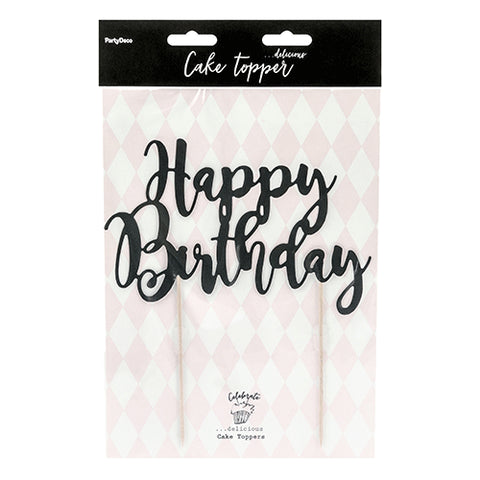 Delicious - Happy Birthday Topper - Black