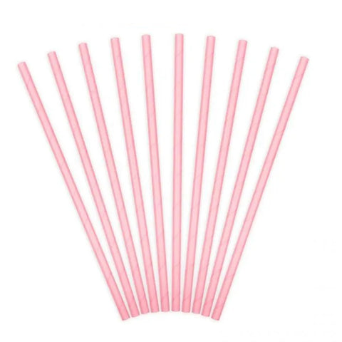 Light Pink Paper Straws - 1x10