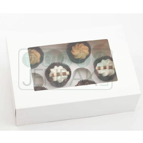 Mini Window White Cupcake Box Holds 12 - (Pack of 25)