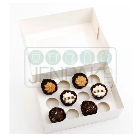Mini Window White Cupcake Box Holds 12 - (Pack of 25)