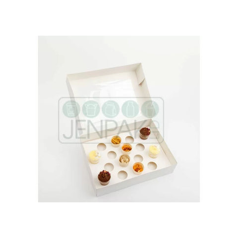 Mini Window White Cupcake Box Holds 16 - (Pack of 25)