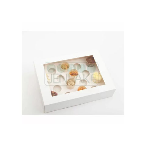 Mini Window White Cupcake Box Holds 16 - (Pack of 25)