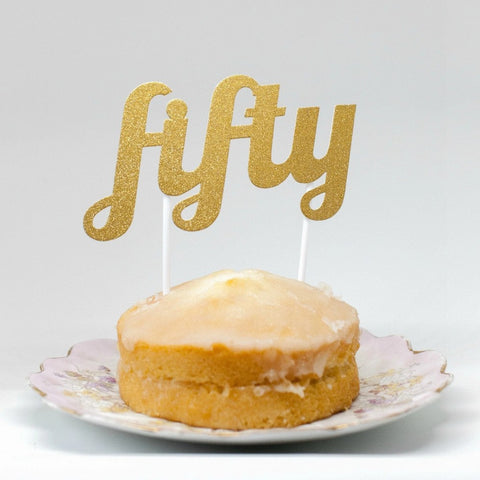 Numeral Cake Topper - Gold - Fifty