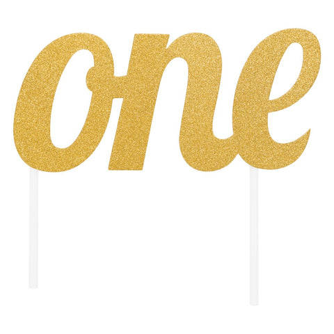 Numeral Cake Topper - Gold - One