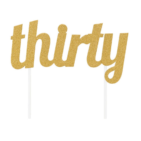 Numeral Cake Topper - Gold - Thirty