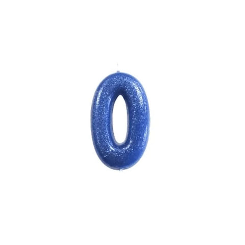 Numeral Moulded Pick Candle - Royal Blue - 0