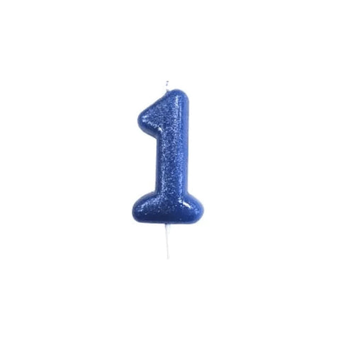 Numeral Moulded Pick Candle - Royal Blue - 1