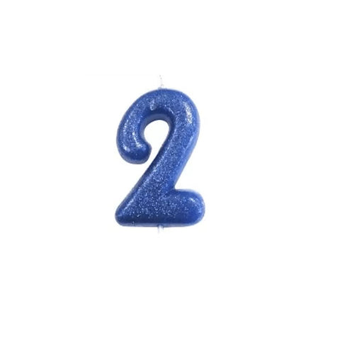 Numeral Moulded Pick Candle - Royal Blue - 2