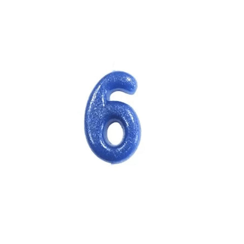 Numeral Moulded Pick Candle - Royal Blue - 6