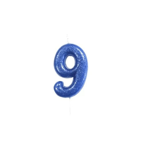 Numeral Moulded Pick Candle - Royal Blue - 9