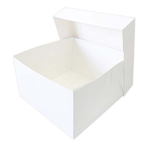 Pack of 10 - 10" Plain White Cake Box with Lid