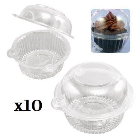 Pack of 10 Clear Domed Cupcake Pod - Small