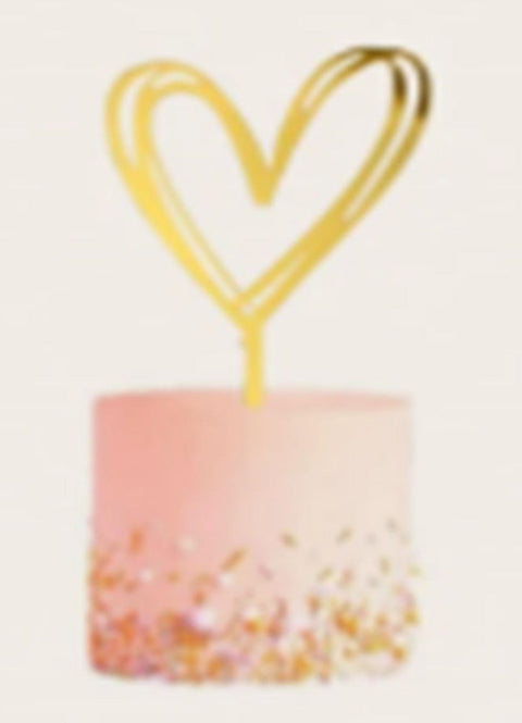 Gold Heart Cake Topper