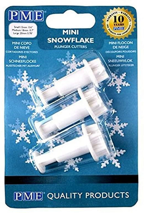 Mini Snowflake Plunger Cutters - Set of 3