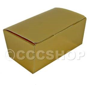 Chocolates Shiny Gold Ballotin Box HOLDS 2 (Pack of 10)
