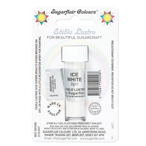 Sugarflair Edible Lustre - Ice White 2g