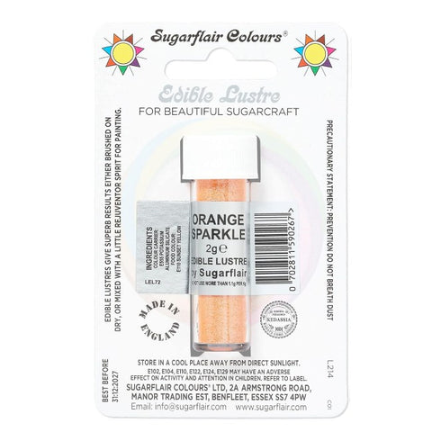 Sugarflair Edible Lustre - Orange Sparkle 2g
