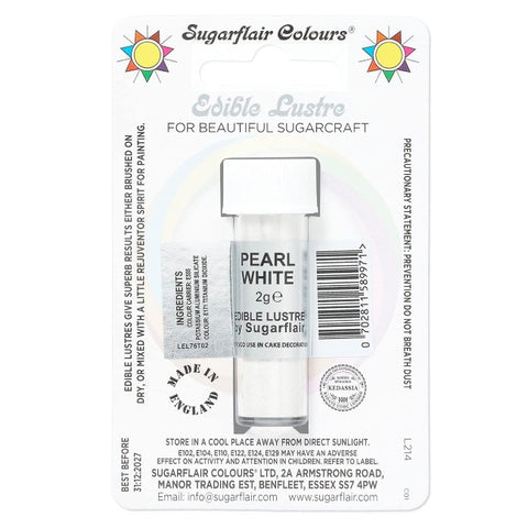 Sugarflair Edible Lustre - Pearl White 2g