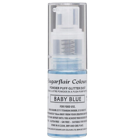 Sugarflair Powder Puff Glitter Dust Spray 10g  Baby Blue