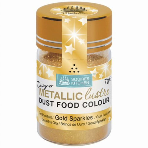 Squires Kitchen Designer Metallic Lustre Dust Gold Sparkles 7g