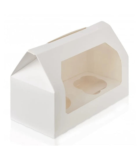 Standard Window White Cupcake Box Holds 2 - (Pack of 25)