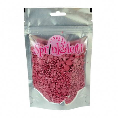 SPRINKLETTI Deep Pink Edible Sprinkles 100g - SUGARSHACK