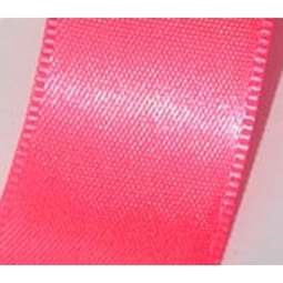 3mm x 30m Double Faced Poly Satin Ribbon Roll - Flo Pink